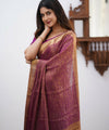Wine Banarasi Silk Saree | Festive & Party Wear
