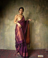Wine Banarasi Silk Saree | Festive & Party Wear