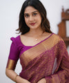 Wine Banarasi Silk Saree | Festive & Party Wear