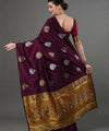 Wine Banarasi Silk Saree | Traditional Wedding Wear
