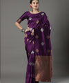 Wine Banarasi Silk Saree | Traditional Zari Weave