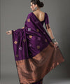Wine Banarasi Silk Saree | Traditional Zari Weave