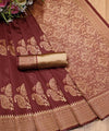 Wine Banarasi Silk Saree | Traditional Zari Weave