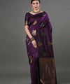 Wine Banarasi Silk Saree | Wedding & Festive Wear