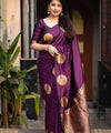 Wine Banarasi Silk Saree | Wedding & Festive Wear