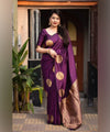 Wine Banarasi Silk Saree | Wedding & Festive Wear