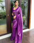 Wine Banarasi Silk Saree | Wedding & Reception Wear