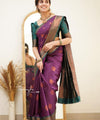 Wine Banarasi Silk Saree | Wedding & Reception Wear