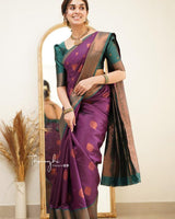 Wine Banarasi Silk Saree | Wedding & Reception Wear