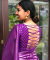 Wine Banarasi Silk Saree | Wedding & Reception Wear