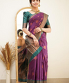 Wine Banarasi Silk Saree | Wedding & Reception Wear