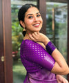 Wine Banarasi Silk Saree | Wedding & Reception Wear