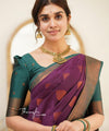 Wine Banarasi Silk Saree | Wedding & Reception Wear