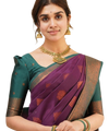 Wine Banarasi Silk Saree | Wedding & Reception Wear