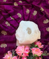 Wine Chiffon Party Wear Saree with Siroski & Moti Work | RD KHUSHI