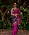 Wine Cotton Saree | Comfort Handloom Weave