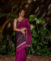 Wine Cotton Saree | Comfort Handloom Weave
