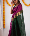 Wine Cotton Saree | Festive & Party Wear
