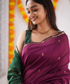 Wine Cotton Saree | Festive & Party Wear