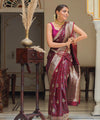 Wine Jacquard Silk Saree | Ethnic Wear for Women