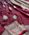 Wine Jacquard Silk Saree | Ethnic Wear for Women