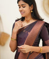 Wine Jacquard Silk Saree | Ethnic Wear for Women