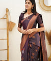Wine Jacquard Silk Saree | Ethnic Wear for Women