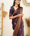 Wine Jacquard Silk Saree | Ethnic Wear for Women