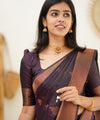Wine Jacquard Silk Saree | Ethnic Wear for Women