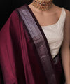 Wine Jacquard Silk Saree | Festive & Party Wear