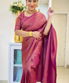 Wine Jacquard Silk Saree | Rich Zari Border Saree