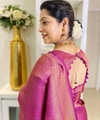 Wine Jacquard Silk Saree | Rich Zari Border Saree