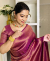 Wine Jacquard Silk Saree | Rich Zari Border Saree
