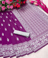 Wine Jacquard Silk Saree | Wedding & Reception Wear