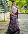 Wine Jacquard Silk Saree | Wedding & Reception Wear