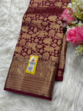 Wine Kanjivaram Silk Saree | Bridal & Festive Wear