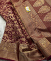 Wine Kanjivaram Silk Saree | Bridal & Festive Wear
