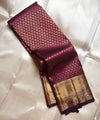 Wine Kanjivaram Silk Saree | Bridal & Festive Wear