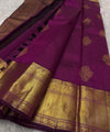 Wine Kanjivaram Silk Saree | Bridal & Festive Wear