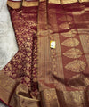 Wine Kanjivaram Silk Saree | Bridal & Festive Wear