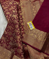 Wine Kanjivaram Silk Saree | Bridal & Festive Wear