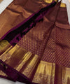 Wine Kanjivaram Silk Saree | Bridal & Festive Wear