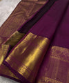 Wine Kanjivaram Silk Saree | Bridal & Festive Wear
