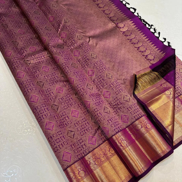 Wine Kanjivaram Silk Saree | Festival & Ceremony Wear