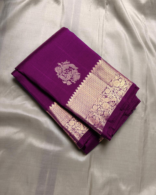 Wine Kanjivaram Silk Saree | Festive & Party Wear