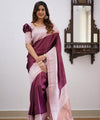 Wine Kanjivaram Silk Saree | Traditional Zari Weave