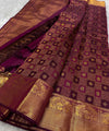 Wine Kanjivaram Silk Saree | Wedding & Festive Wear