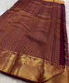 Wine Kanjivaram Silk Saree | Wedding & Festive Wear
