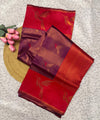 Wine Kanjivaram Silk Saree | Wedding & Festive Wear