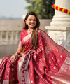 Wine Kanjivaram Silk Saree | Wedding & Reception Wear